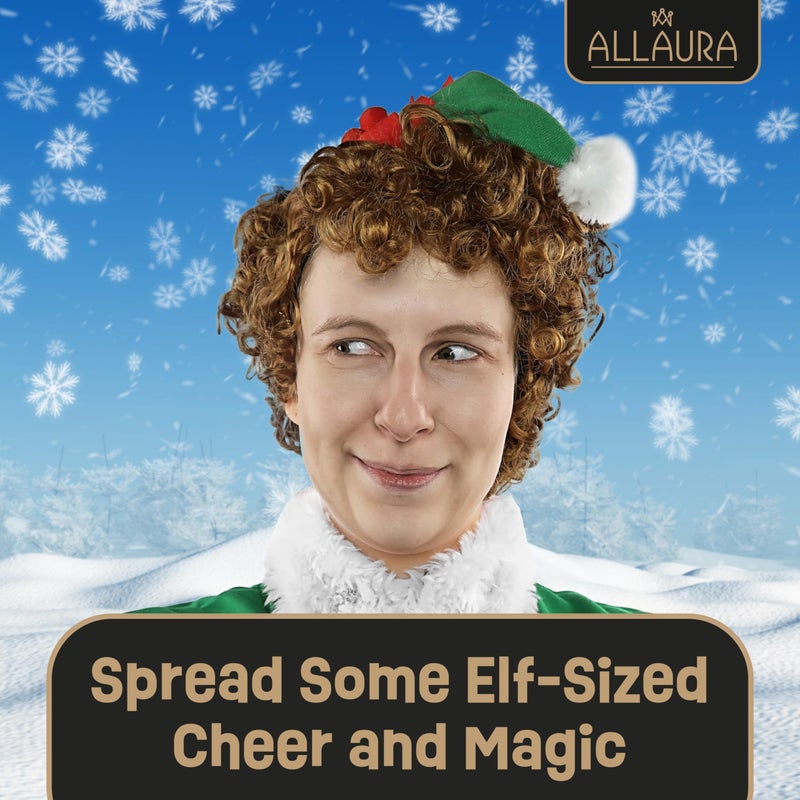 ألاورا باروكة ALLAURA Bad Elf شعر مستعار نابليون بني أفرو باروكات ديسكو في السبعينيات زي هيبي | شعر مستعار Buddy Elf التنكري Buddy The Elf شعر مستعار Elf Disco - متوافق مع شعر مستعار Napoleon Marv Julia Will & Vote Pedro - Image 2