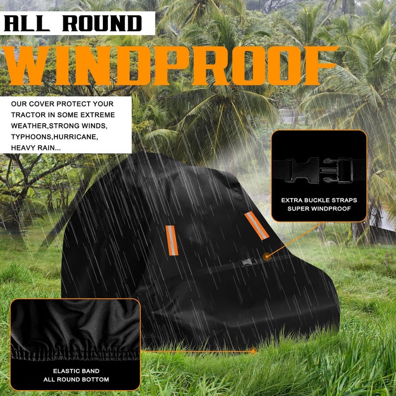ClawsCover Outdoor Zero-Turn Mower Cover Waterproof,Heavy Duty 600D Tearproof Anti-UV, Universal Fit Riding Lawn Tractor Covers Up to 60" Decks,All Season Using, Windproof Nylon Buckle,79"Lx46"Wx55"H-Premium - Image 3