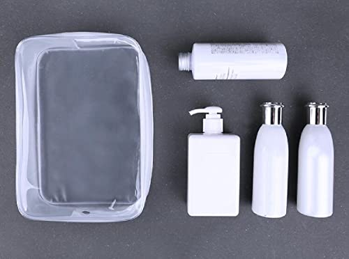 BEFORYOU 6 Pack Clear Toiletry Carry Pouch with Zipper Portable Plastic Waterproof Cosmetic Bag TSA Approved for Vacation Travel Bathroom and Organizing (White, Large) - Image 3