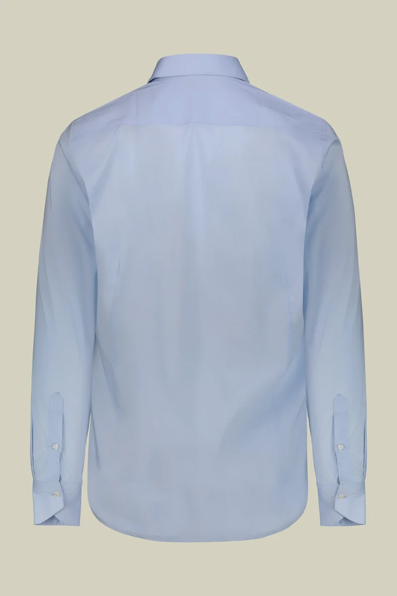 Doppelganger Blue Men's shirt with classic collar in slightly elasticized technical fabric suitable for cufflinks - LT Sky for Men | Best Price UAE