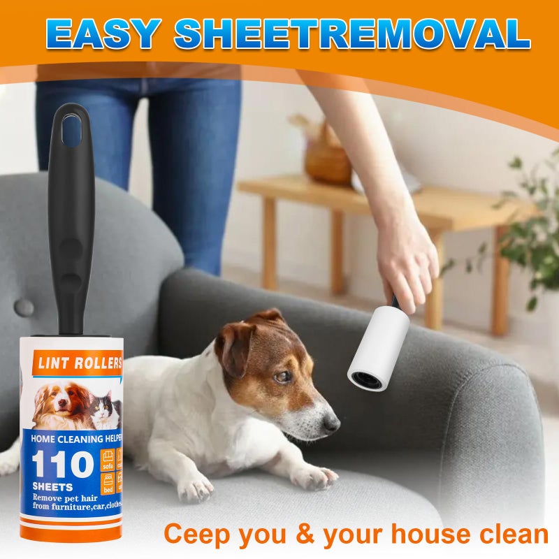 Lint Roller, 660 Sheets with 3 Handles, Pet Hair Remover for Laundry and Clothes, Extra Sticky Lint Rollers for Pet Hair, Dog & Cat Hair Removal Tool, Reusable Lint Brush for Furniture, Car, Wardrobe - Image 5