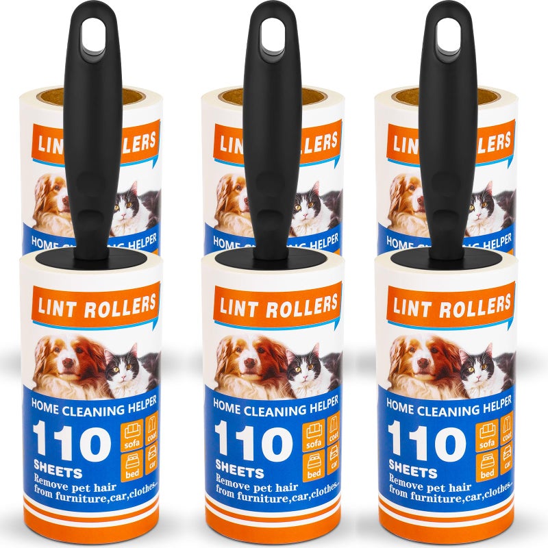 Lint Roller, 660 Sheets with 3 Handles, Pet Hair Remover for Laundry and Clothes, Extra Sticky Lint Rollers for Pet Hair, Dog & Cat Hair Removal Tool, Reusable Lint Brush for Furniture, Car, Wardrobe - Image 1