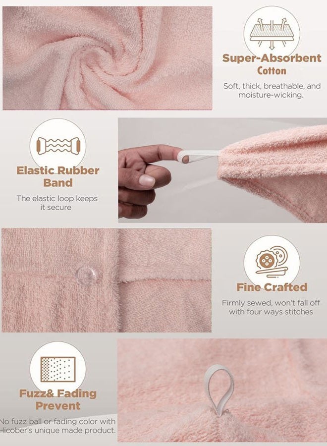 Textila Stores Textila 100% Cotton Hair Wrap Towels for Women (Pack of 2, Plum & Pink) – Soft & Absorbent Turban Towels for Long, Curly, Frizz-Prone Hair - Image 4