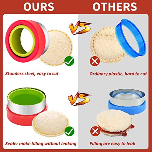 Kimfead Sandwich Cutter for Kids 48 Pcs, Kimfead Cookie Cutters, Fruit Vegetable Cutter Shapes, Food Picks for Bento Box, Mouse Dinosaur Star Square Heart Shape - Image 4