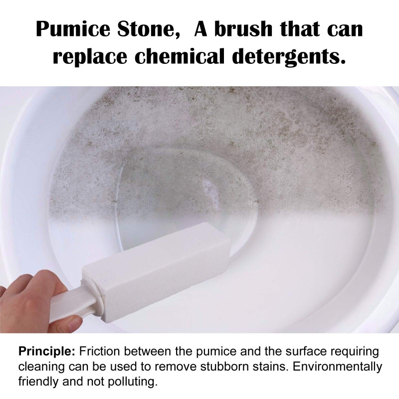 FALAMON 2 Pack Pumice Stone for Toilet Bowl Cleaning with Handle, Scouring Stick Remove Toilet Bowl Hard Water Rings, Calcium Buildup and Rust for Cleaning Toilet, Bathroom, Kitchen Sink, Grill (White) - Image 4