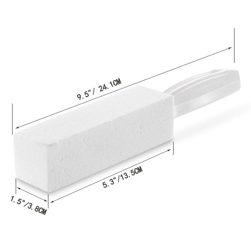 FALAMON 2 Pack Pumice Stone for Toilet Bowl Cleaning with Handle, Scouring Stick Remove Toilet Bowl Hard Water Rings, Calcium Buildup and Rust for Cleaning Toilet, Bathroom, Kitchen Sink, Grill (White) - Image 2