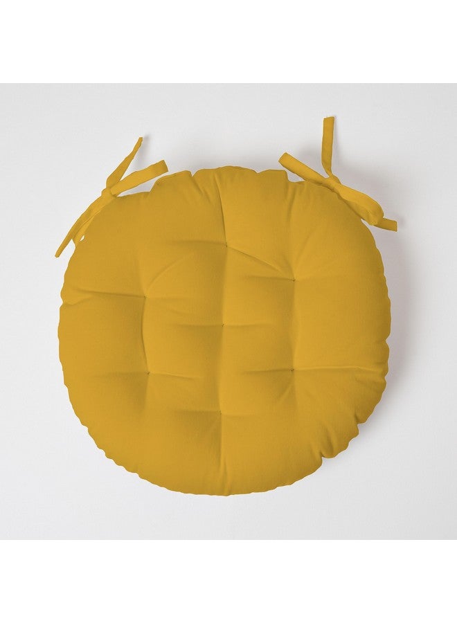 SKANDA FAB وسادة كرسي دائرية قابلة للعكس من SKANDA FAB - أصفر خردل، 40 × 40 × 8 سم (عبوة من 2) - Image 4