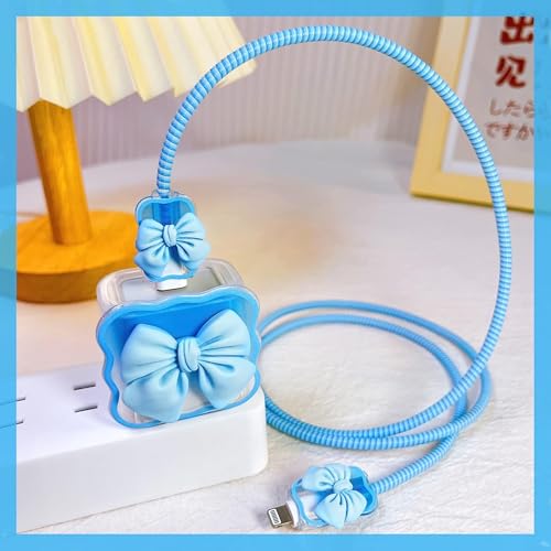 Like Star® Charger Protection Cover 4 in 1, Compatible for iPhone Charger only 18W & 20W, Spiral Cable Protector for Charging Cable, Charger Protector with 3D Design - Image 4