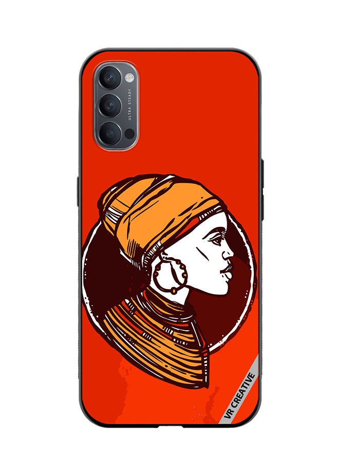 VR CREATIVE Protective Case Cover For Oppo Reno4 Pro 5G African Woman Design Multicolour - Image 1