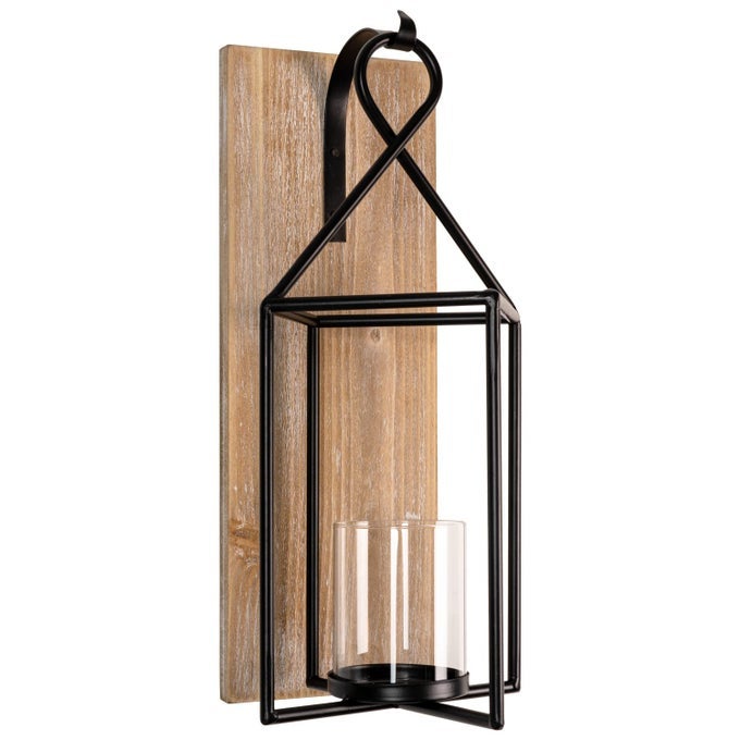 WALL CANDLE SCONCE WOOD RUSTIC CANDLE HOLDER DECORATIVE CANDLE LANTERN WITH GLASS HOLDER WALL DECORATIONS FOR LIVING ROOM DINING ROOM