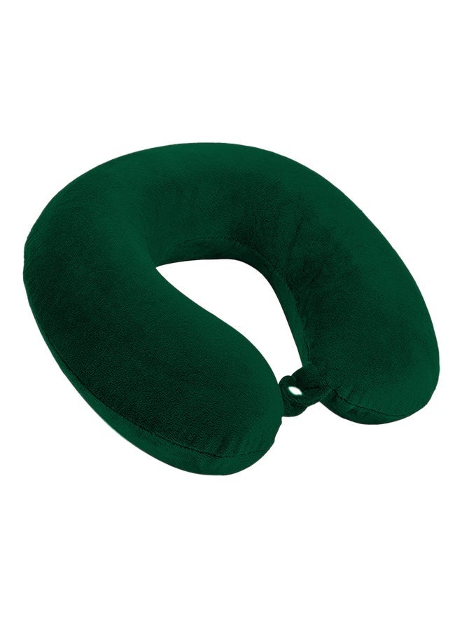Soufa Dibaj Velvet Neck and Travel Pillow 30x25x10 cm - Dark Green - Image 1