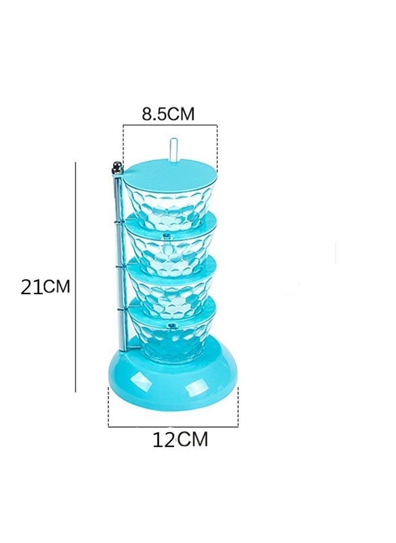 SHREE HANS CREATION SHREE HANS CREATION 4 In 1 Multipurpose 360 Degree Rotating Pickle Spice Rack Container For Kitchen 4 Pickle Jar Pickle Tower Pickle Set For Dinning Table Pickle Stand With 4 Spoon Green  - Image 4