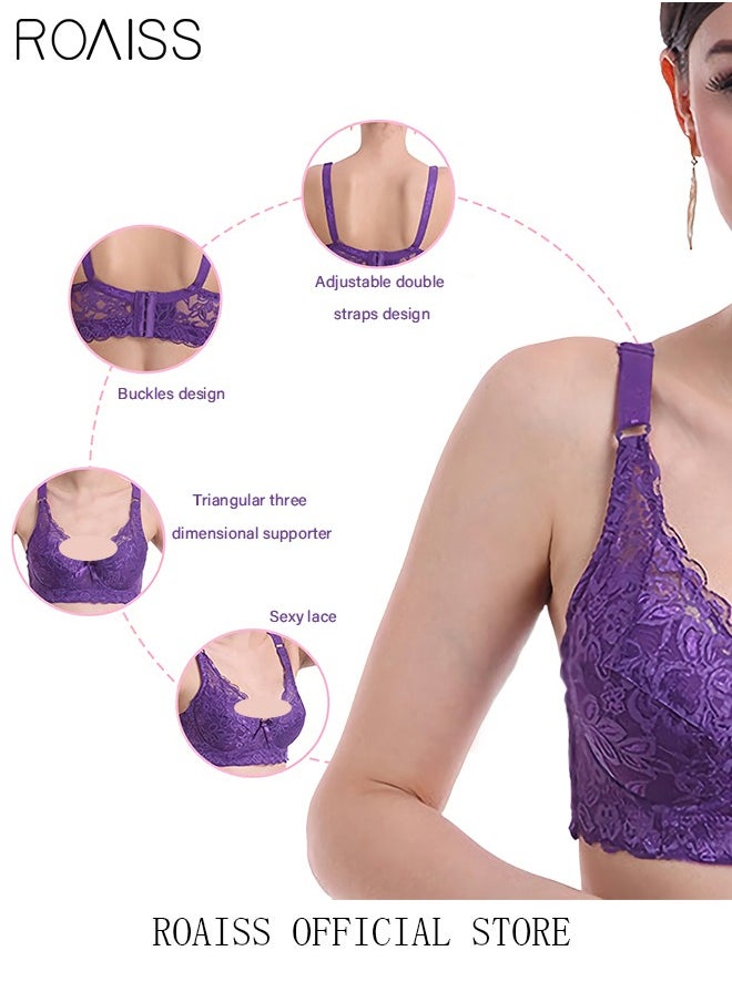 Large Size Women's Charm Lace Bras Push Up Daily Underwire Ultra Thin Three-quarter Cup Bras Leisure Comfort Soft Breathable Underwear Everyday Lingerie Purple - pzsku/ZDA7C7912A2EC81E11670Z/45/_/1729499636/eef0c94d-5156-4265-8a6a-0621ccee67fc