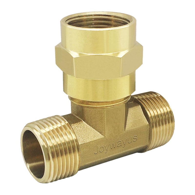 Joywayus 34 Inch NPT Brass Pipe Fitting Barstock Tee 3 Way 34 NPT Male x 34 NPT Female x 34 NPT Male Hose Fitting - Image 2