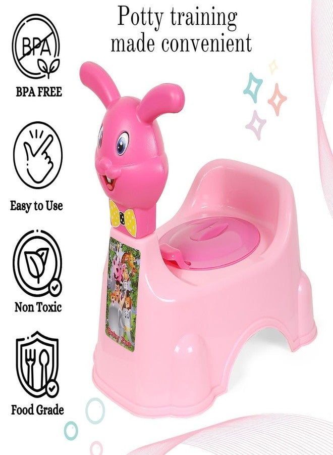 Zerya Rabbit Baby Potty Training Seat Chair for Kids- Infant Potty Toilet Chair with Removable Bowl & Closing Lid (Pink) - Image 4