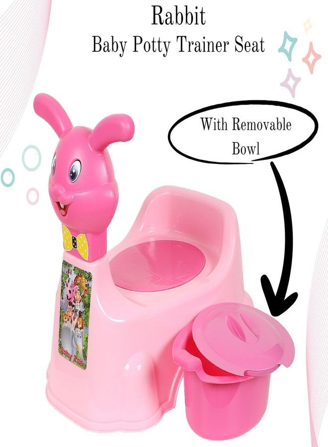 Zerya Rabbit Baby Potty Training Seat Chair for Kids- Infant Potty Toilet Chair with Removable Bowl & Closing Lid (Pink) - Image 3