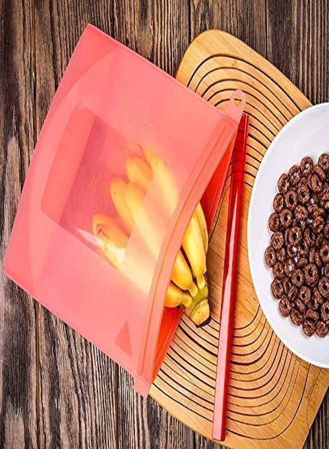 LDG WARE Reusable Silicone Food Storage Bags | Food Grade Silicone Bags for Fridge Storage | Ziplock Bags for Freezer | VegetableBags for Fridge Storage Box | Ziplock Pouch for Kitchen Use(4-pcs) - Image 4