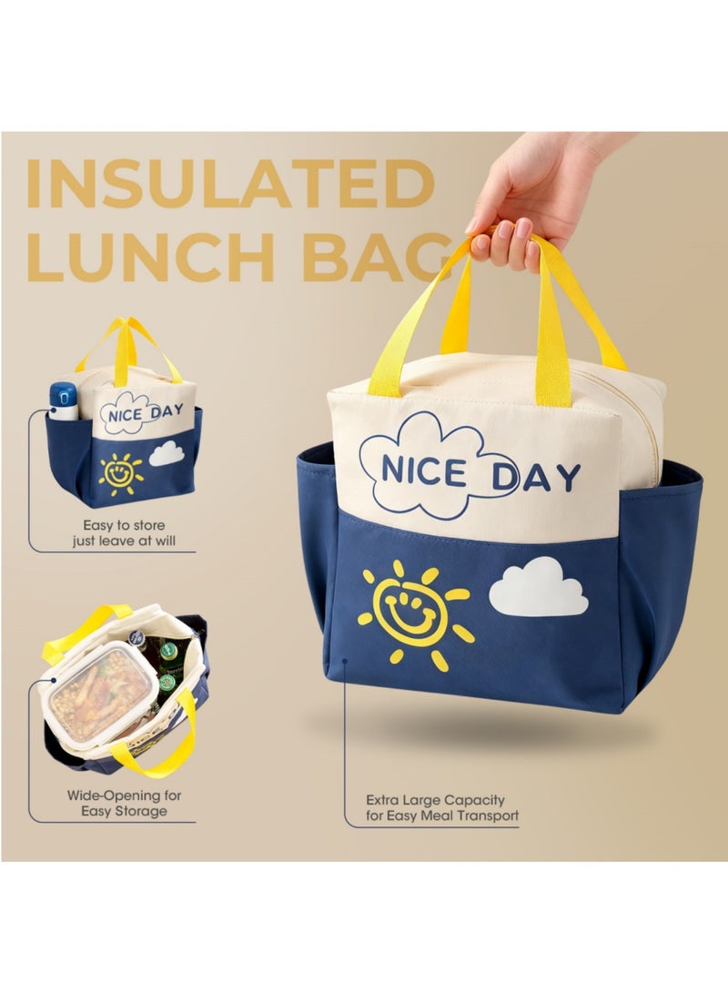 أداندو صندوق غداء من الفولاذ المقاوم للصدأ: صندوق بينتو محمول مانع للتسرب 304 - عازل حراري قابل للفصل - آمن للاستخدام في الميكروويف، سهل التنظيف، مناسب للكبار والطلاب والمكاتب والمدارس - مع حقيبة حرارية وأدوات مائدة (أصفر) - Image 3