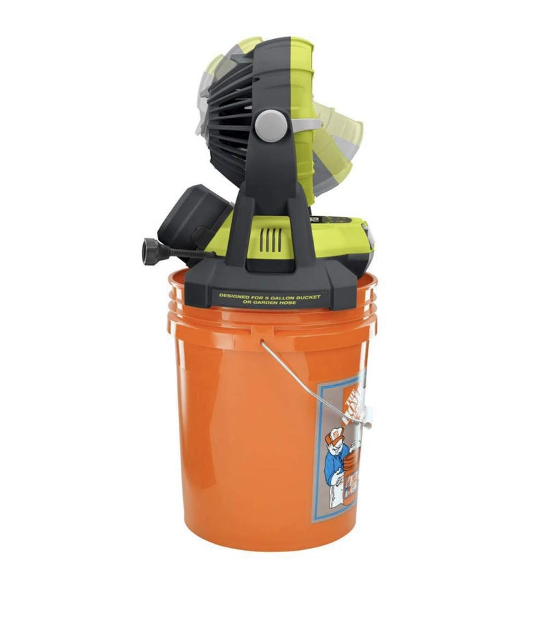 RYOBI 18-Volt ONE 2-Speed Bucket Top Misting Fan (Tool Only) - Image 3