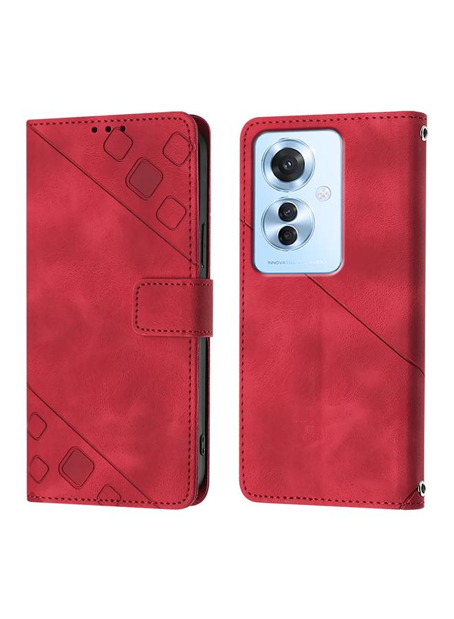S-TOP Case For OPPO F25 Pro 5G India Skin-feel Embossed Leather Phone Case - Image 1