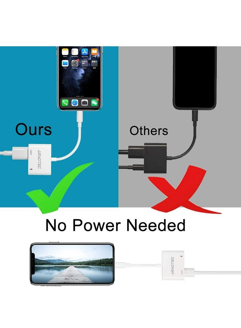 ARNOTEC [Apple MFi Certified] Lightning to HDMI Adapter, No Power Needed 1080P Video & Audio Sync Screen Converter with Lightning Charging Port, iPhone to HDMI Adapter Compatible with iOS - Image 5