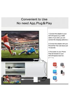 ARNOTEC محول HDMI من iPhone إلى TV iPad إلى HDMI 1080P HD Digital AV Adapter (لا يحتاج إلى طاقة) موصل شاشة مزامنة الفيديو والصوت متوافق مع iPhone 14/13/12/11/X/8/iPad/إلى شاشة العرض HDTV  - Image 2
