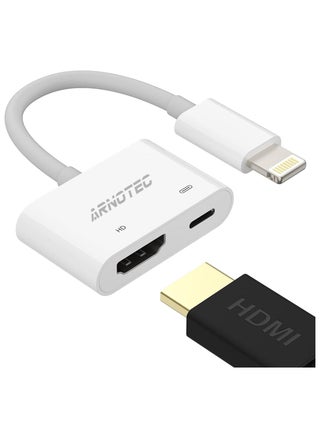 محول HDMI من iPhone إلى TV iPad إلى HDMI 1080P HD Digital AV Adapter (لا يحتاج إلى طاقة) موصل شاشة مزامنة الفيديو والصوت متوافق مع iPhone 14/13/12/11/X/8/iPad/إلى شاشة العرض HDTV - pzsku/ZDA7CCDAFEB0535D33220Z/45/_/1726912417/cced8ad6-7e3d-4c9b-9eb7-b5e080ce51d8