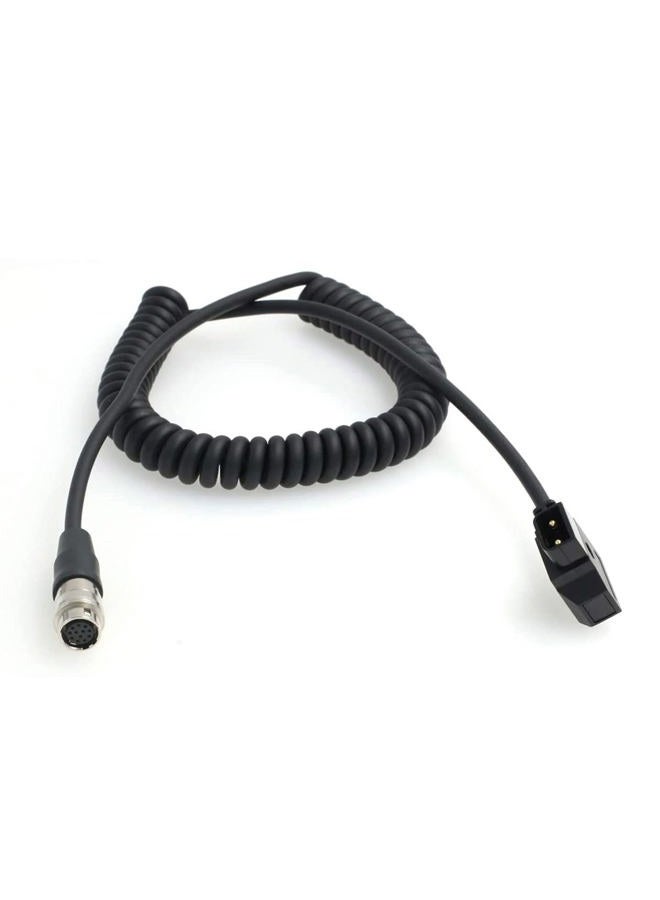 SZRMCC D tap to 12Pin Hirose Female Coiled Cable GH4 Power for Canon Fujinon Nikon B4 2/3" Lens (Coiled Cable) - Image 1