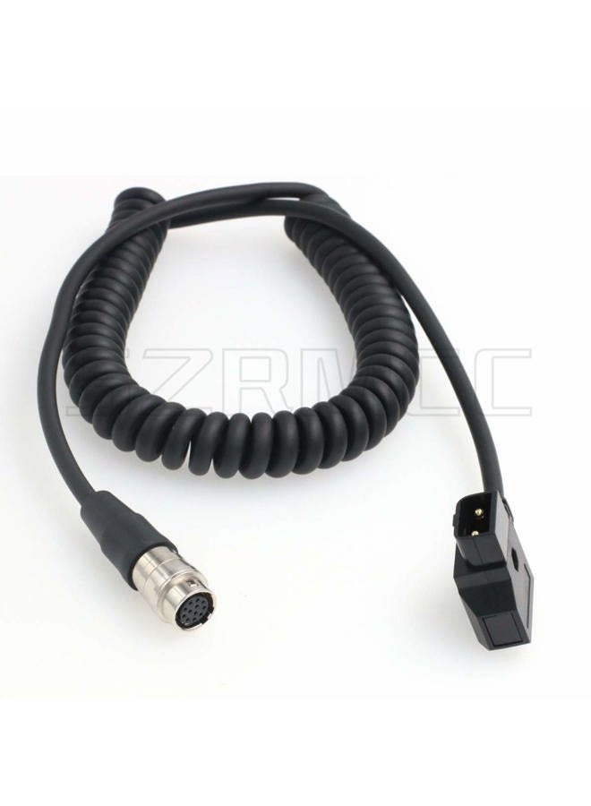 SZRMCC D tap to 12Pin Hirose Female Coiled Cable GH4 Power for Canon Fujinon Nikon B4 2/3" Lens (Coiled Cable) - Image 3