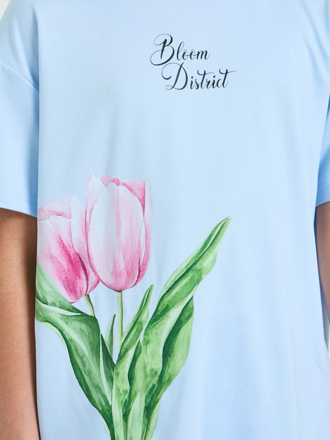 Styli Teen Girls Tulip Print Oversized T-Shirt - Image 3