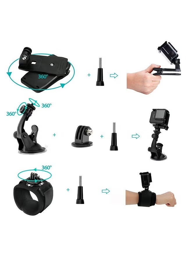 CAYGA 50-In-1 Outdoor Sports Action Camera Accessories Kit For Gopro Hero4/3/2/1 Common Camcorder Bundles - Image 4