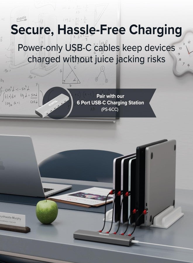 Plugable USB C to USB C Cable, Data Blocker Charge Only Cable 6in (Pack of 5): 240W Safe Charging for MacBook Pro, iPhone 15/16, iPad, XPS and More USBC Devices (USBC-CCS5X) - Image 4