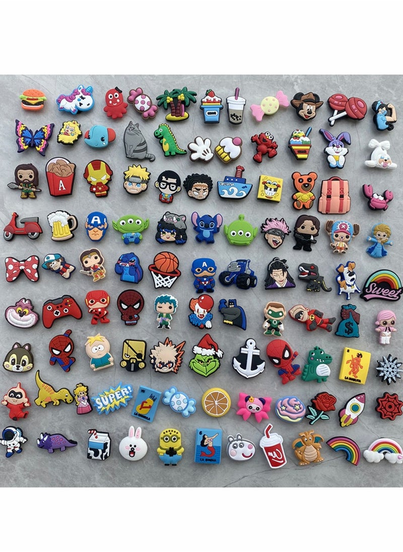 Excefore Shoe Decoration Charms for Crocs 100 Pcs Assorted Croc Charms Pins Sandals Buckle Party Birthday Gift Bracelet Wristband Decorations for Adult Men Women Kids  - Image 2