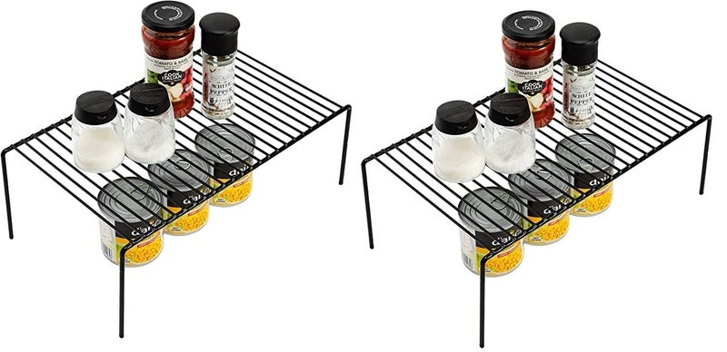 CR18 COLLECTION CR 18 Collection 4pcs Heavy Black Iron Kitchen Dish Rack Expandable Storage Shelves for Kitchen Cabinets Multipurpose Organizer Extend with AntiRust Nano Coating - Image 2