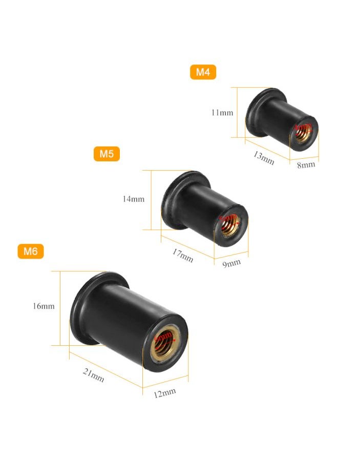 Generic 6-Piece Kayak Rubber Well Nut Set 8x4x1.5cm  - Image 3