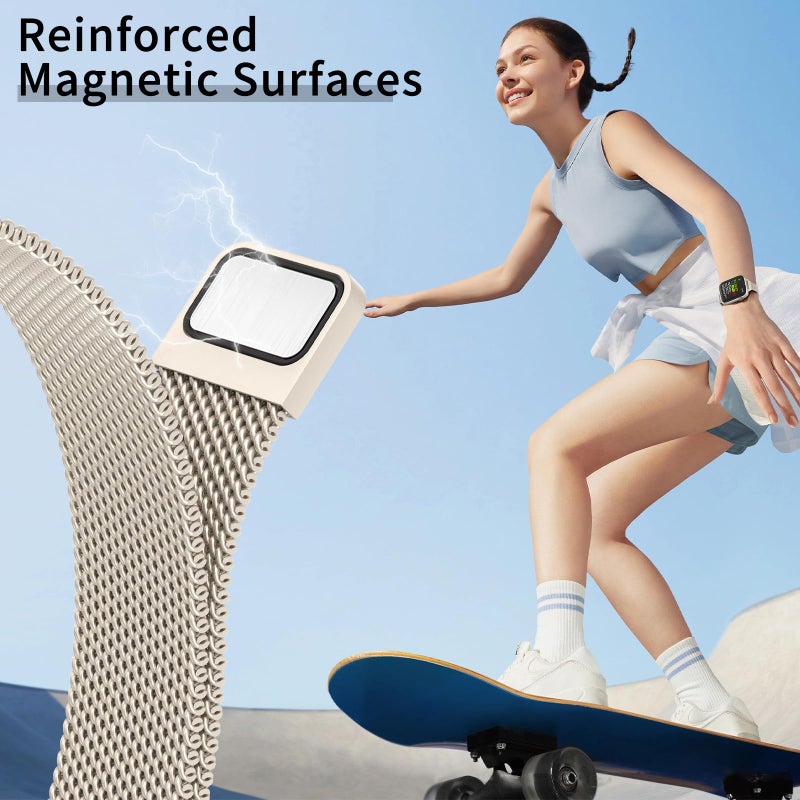 MARGE PLUS Slim Milanese Loop Compatible with Apple Watch Band for women 41mm 40mm 38mm 42mm 46mm 45mm 44mm, Stainless Steel Magnetic Mesh Strap work on iWatch Series 11 10 9 8 7 6 5 4 3 & SE 3 2 1 - Image 5