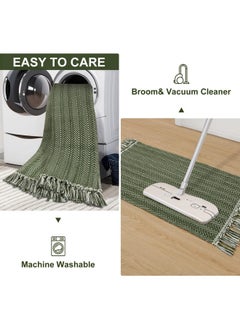 Runner Rug For Hallways, Washable Kitchen Runner Rug With Tassel Green 2'X 6' Runner Rugs, Woven Kitchen Runner Rug For Bedroom, Laundry, Bathroom - pzsku/ZDA7D1D4D8A9EEF5ED4C5Z/45/_/1735214524/5011f966-7310-4d6f-98ef-65241566f643