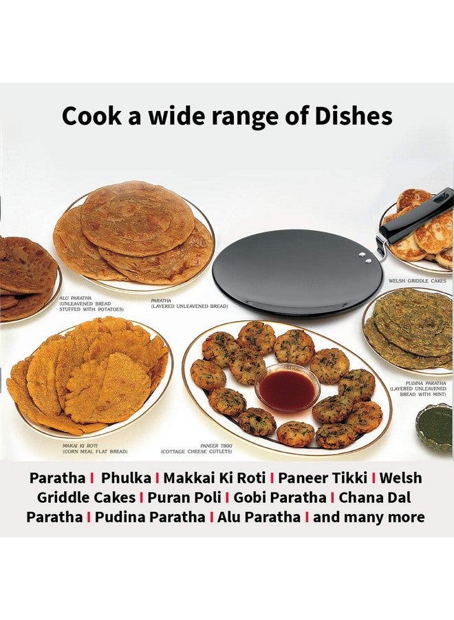 Hawkins Futura 26 cm Tava, Hard Anodised Tawa with Plastic Handle, Extra Thick Tawa, Black (AT26XP) - Image 5