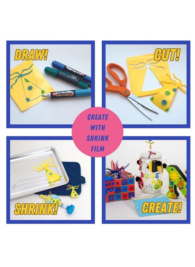 Grafix Film Assorted, 8.5 x 11”, Pack of 6, Opaque Sheets, Design Your Art and Shrink It to Create Jewelry, Embellishments, Paper, 6 Fl Oz - Image 5