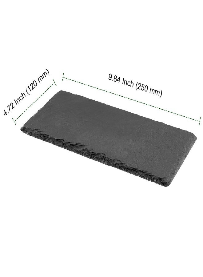 PINGEUI 8 Pack Black Slate Board, 10x5 Inch Rectangle Slate Cheese Board, Individual Stone Plates for Coffee Table, Wooden Table, Home Decor, Bar - Image 2