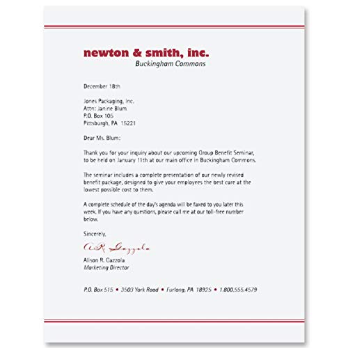 PaperDirect Red Executive Horizon Stationery, Letters, Cards, Invites, Border Papers, Letterhead 8.5 x 11, 100 sheets, Elegant Premium Business Corporate Writing Paper - Image 2
