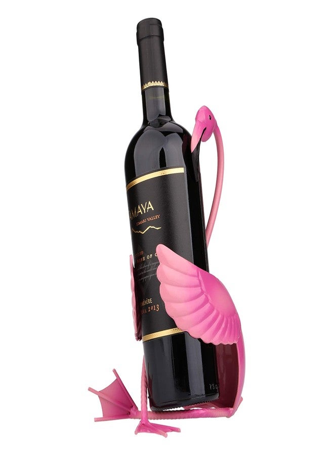 Tooarts Flamingo Wine Holder Wine Shelf Metal Sculpture Home Crafts Decoration - Image 1
