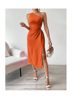 Shein SHEIN Raffinéa Ladies Solid Color Hollow Out Waist Drawstring Split Dress Maxi Women Outfit  - Image 3