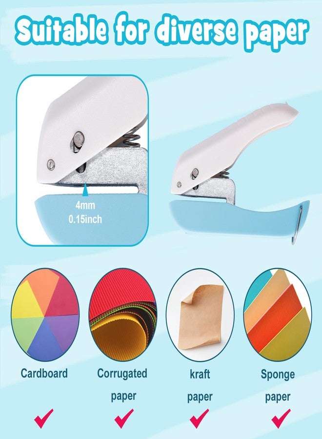 UCEC Handheld Hole Paper Punch, 1/4 Single Hole Punch One-Hole Punch, Small Hole Puncher for DIY Scrapbook Craft Paper Tags Clothing Ticket Tool (2 Pack) - Image 5