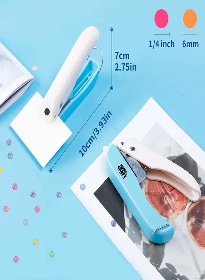 UCEC Handheld Hole Paper Punch, 1/4 Single Hole Punch One-Hole Punch, Small Hole Puncher for DIY Scrapbook Craft Paper Tags Clothing Ticket Tool (2 Pack) - Image 2