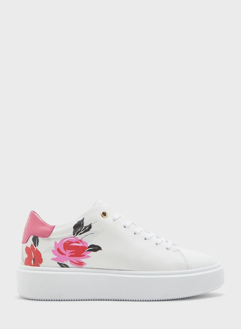 Ted Baker Printed Lace- Up Sneakers