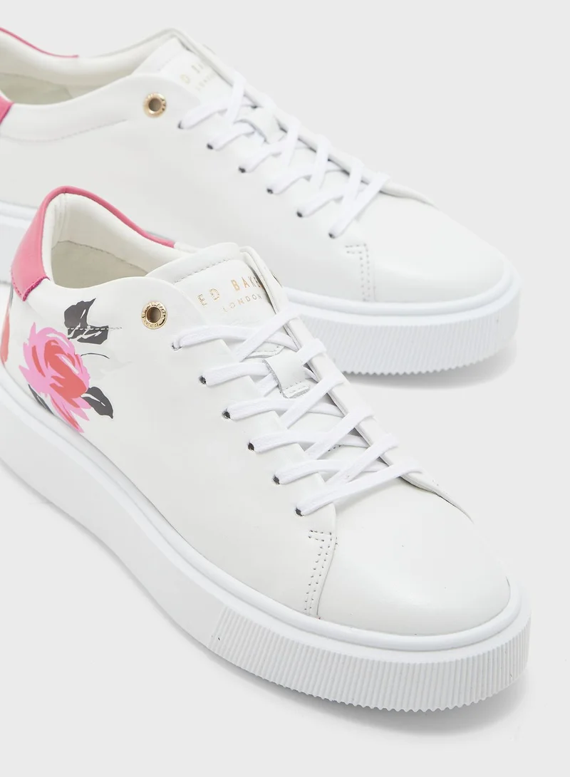 Ted Baker Printed Lace- Up Sneakers