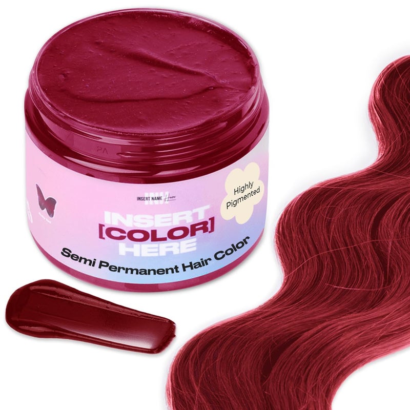 INH Semi Permanent Hair Color | Color Depositing Conditioner | Ruby Red Hair Dye | No Bleach & No Peroxide Temporary Tint for Women & Men | Vegan, Ammonia Free, & Sulfate Free | Ready to Use, 6oz - Image 1