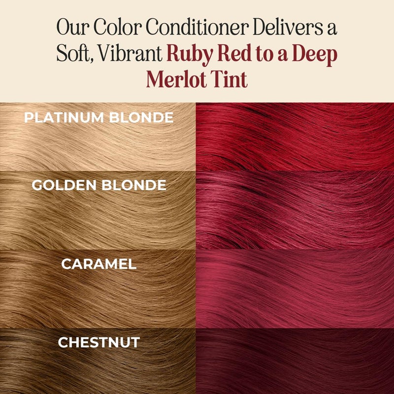 INH Semi Permanent Hair Color | Color Depositing Conditioner | Ruby Red Hair Dye | No Bleach & No Peroxide Temporary Tint for Women & Men | Vegan, Ammonia Free, & Sulfate Free | Ready to Use, 6oz - Image 3