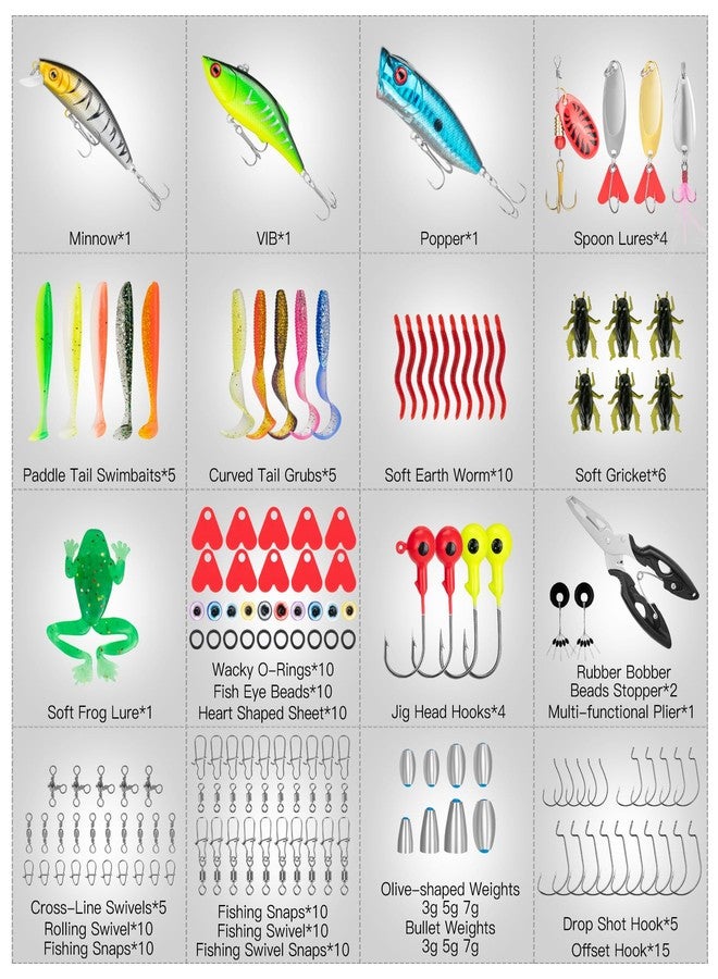 WITOROR Fishing Lures, 144Pcs Fishing Tackle Box Included Crankbaits, Spoon, Hooks, Jigs, Weights and More Fishing Gear Lures Kit Set, Fishing Bait Lure Gear Kit Fishing Gifts for Men Bass Freshwater - Image 2
